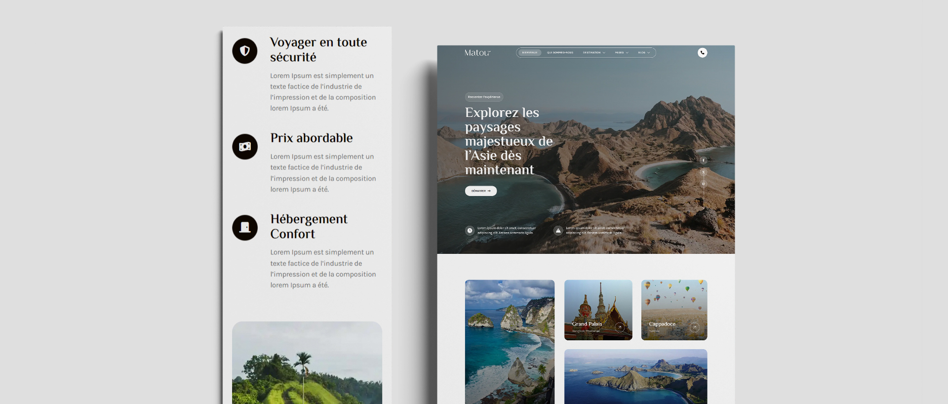 Projet Site vitrine Agence de voyage spécialisée dans les voyages en Asie