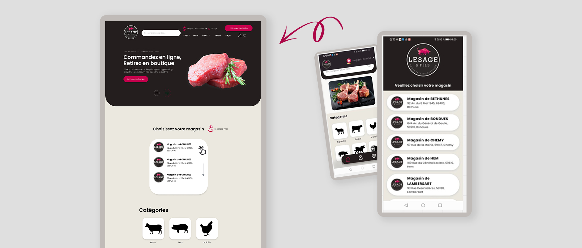 Projet transfomation d'une application de boucherie en site web de click and collect