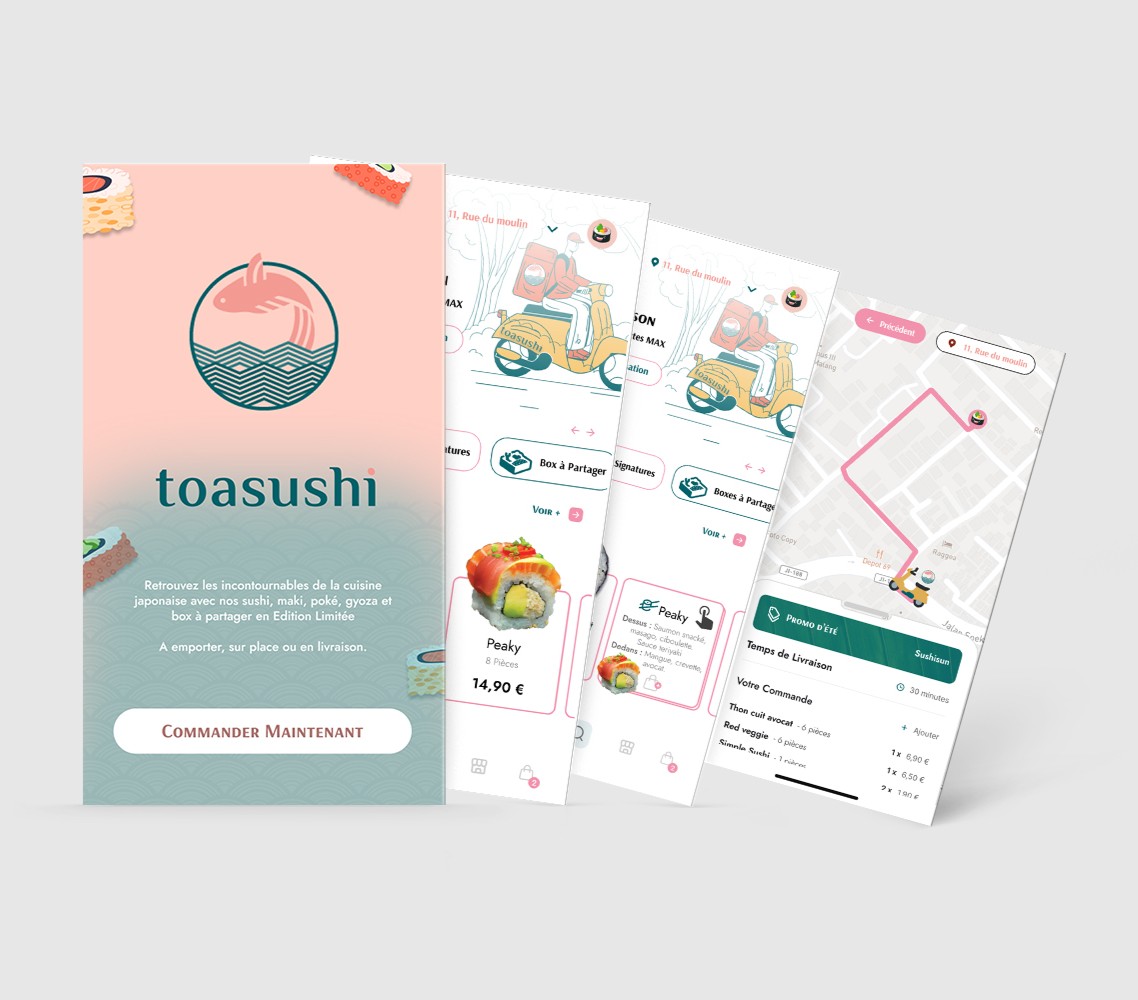 Projet UI/UX design Application de livraison de sushi